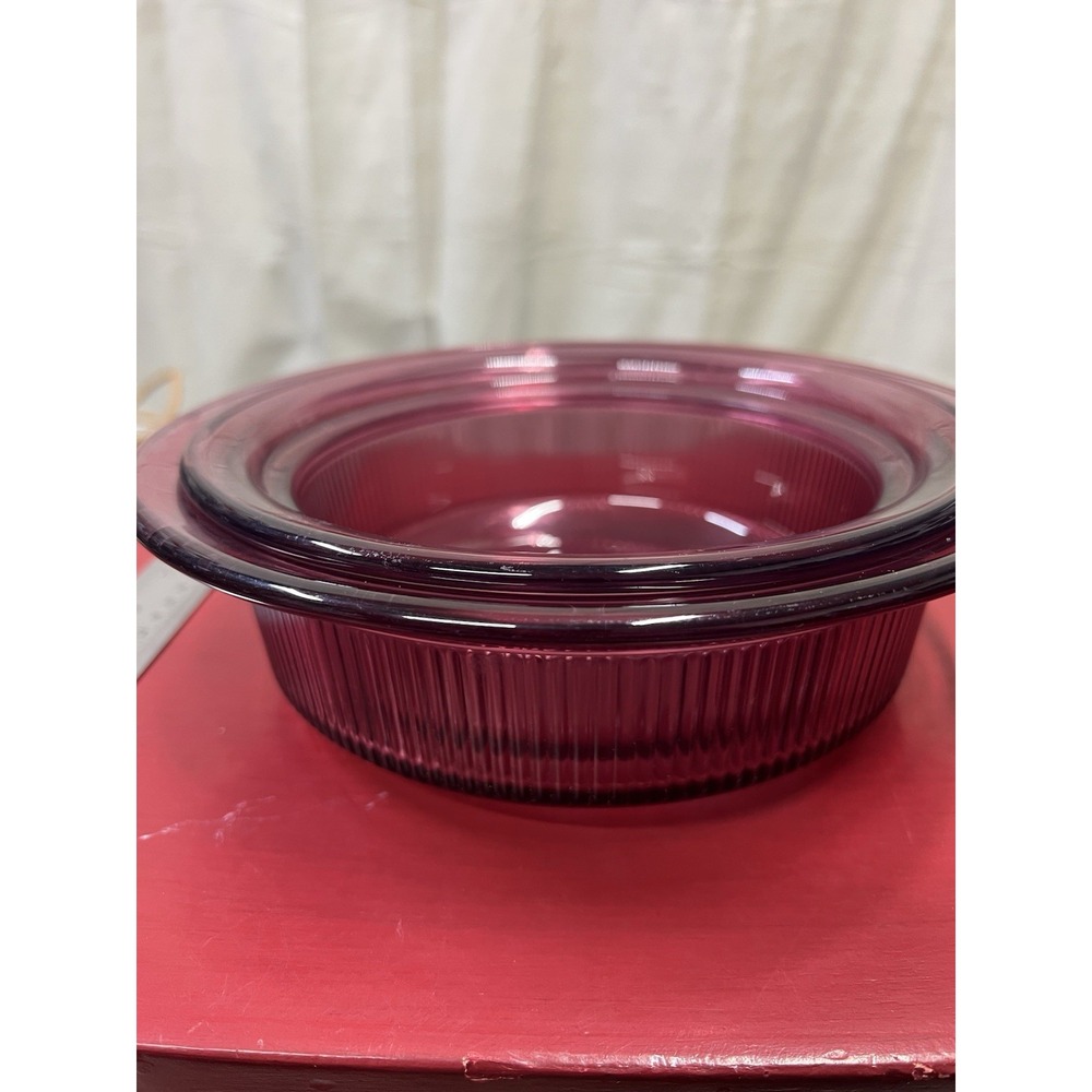 Set Of 2 CORNING WARE VISION CRANBERRY OPEN 1 QUART, 24oz Casserole Dishes